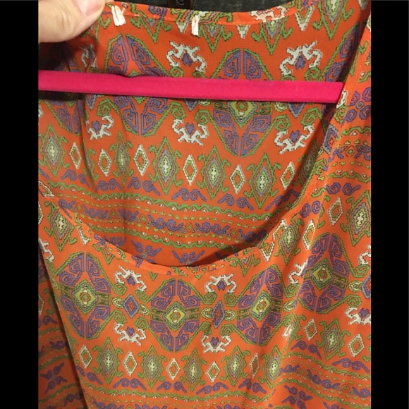 Beautiful Orange Tie Front Blouse - Picture 2 of 4